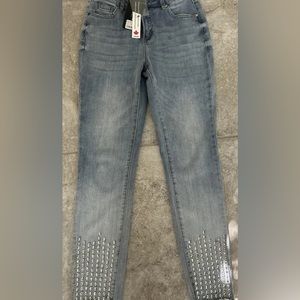 Frank Lymon Blue Denim Size Small Jeans Beaded